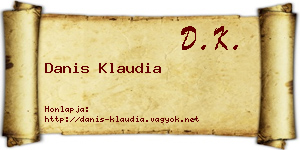 Danis Klaudia névjegykártya